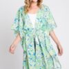Floral Drawstring Open-Front Cover-Up Kimono