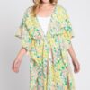 Floral Drawstring Open-Front Cover-Up Kimono