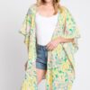 Floral Drawstring Open-Front Cover-Up Kimono