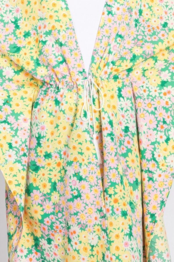 Floral Drawstring Open-Front Cover-Up Kimono