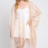 Floral Lace Kimono with Tassel Trim