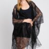 Floral Lace Kimono with Tassel Trim