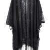 Floral Lace Kimono with Tassel Trim