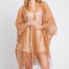 Floral Lace Kimono with Tassel Trim