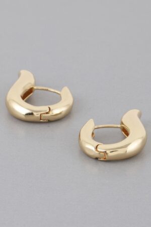 Harp Hoop Earrings – Sculptural Polished Metallic Hoops
