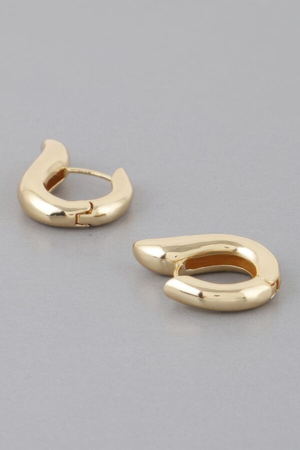 Harp Hoop Earrings – Sculptural Polished Metallic Hoops