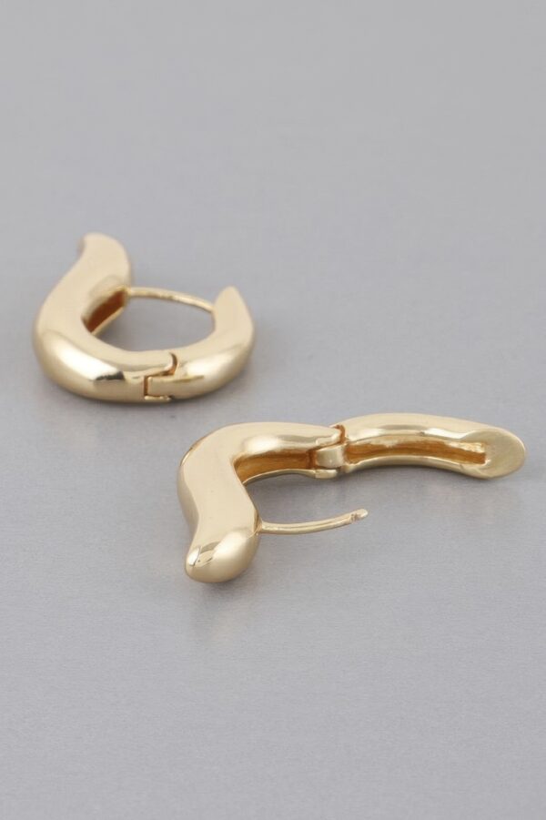 Harp Hoop Earrings – Sculptural Polished Metallic Hoops