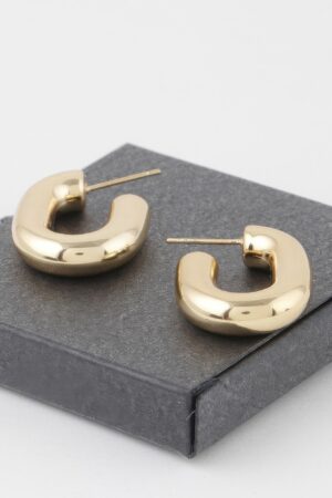 Link Chain Hoop Earrings – Shiny Interlocking Design
