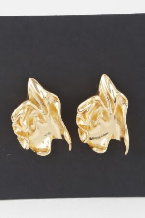Ripple In Time Sculptural Wave Earrings – Metallic Sheen