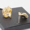 Ripple In Time Sculptural Wave Earrings – Metallic Sheen