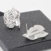 Ripple In Time Sculptural Wave Earrings – Metallic Sheen