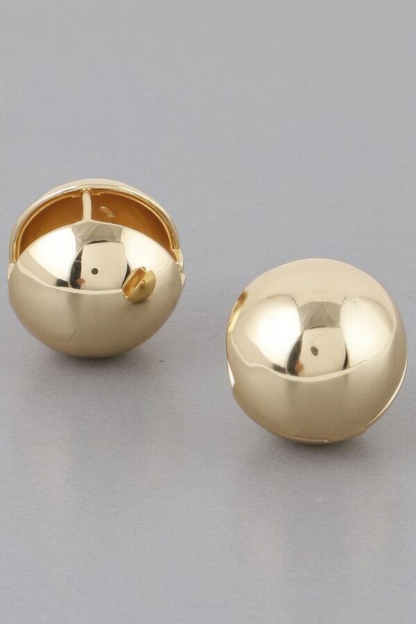 Shiny Ball Clasp Earrings – Polished Spherical Studs