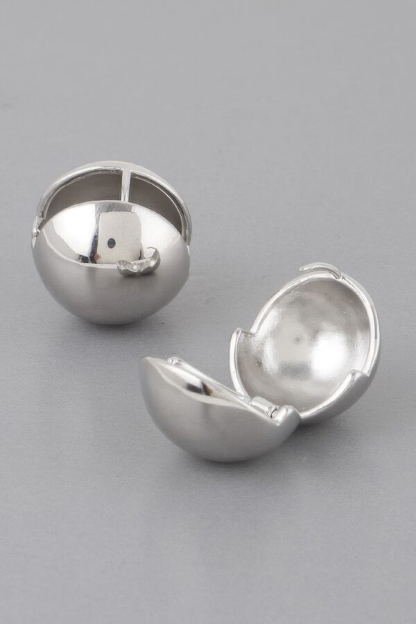 Shiny Ball Clasp Earrings – Polished Spherical Studs