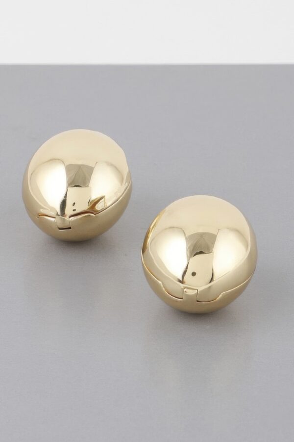 Empty Shell Clasp Earrings – Sculpted Hollow Shell, Polished Metal