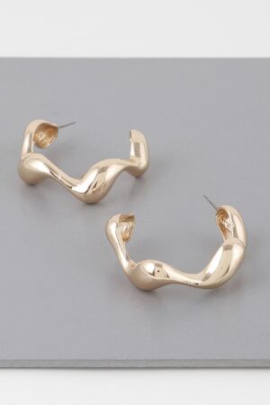 Liquid Wave Hoop Earrings – Sculptural Fluid Hoops