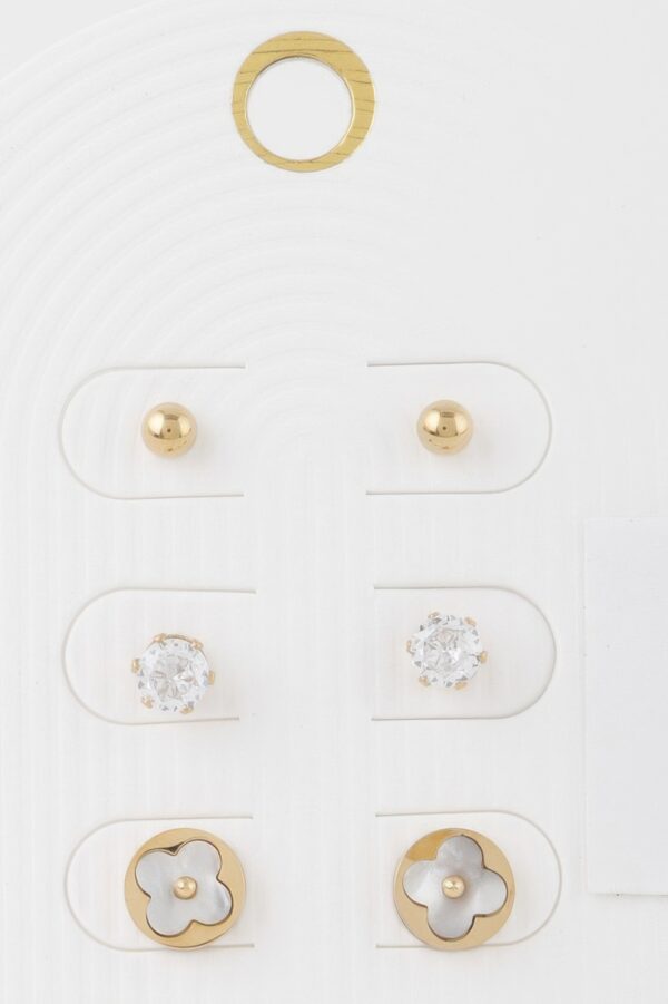 Multi-Jewel Stud Earring Set – Mixed Cut Sparkle