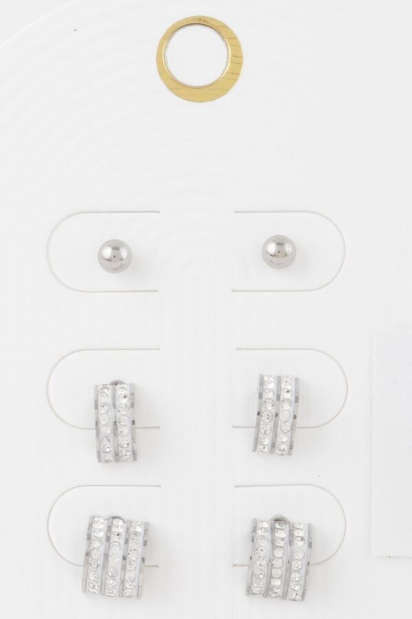 Multi Rhinestone Stud Earring Set – Assorted Styles