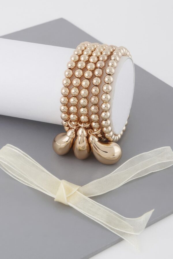 Triple Teardrop Beaded Bracelet – Stretch Statement
