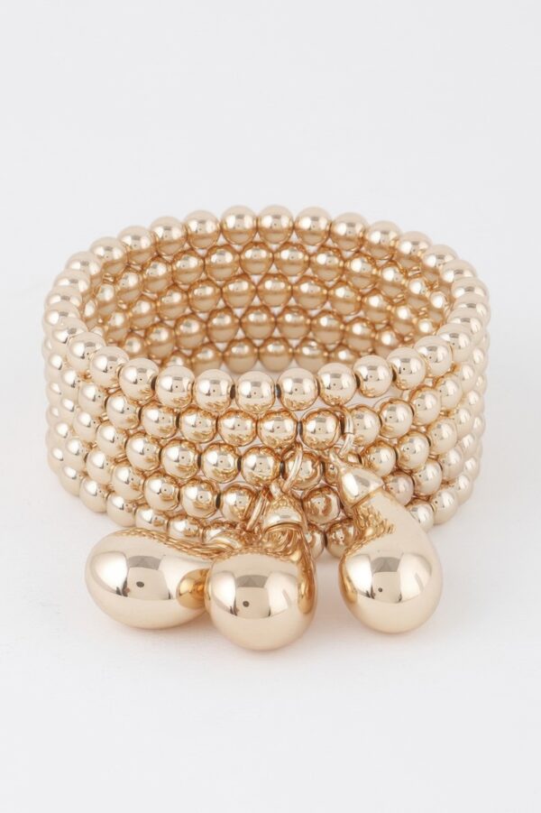 Triple Teardrop Beaded Bracelet – Stretch Statement
