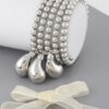 Triple Teardrop Beaded Bracelet – Stretch Statement