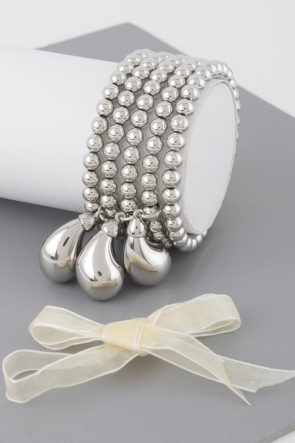 Triple Teardrop Beaded Bracelet – Stretch Statement