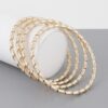 Bamboo Twist Bracelet – Sculpted Metallic Slip-On
