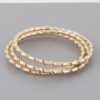 Bamboo Twist Bracelet – Sculpted Metallic Slip-On