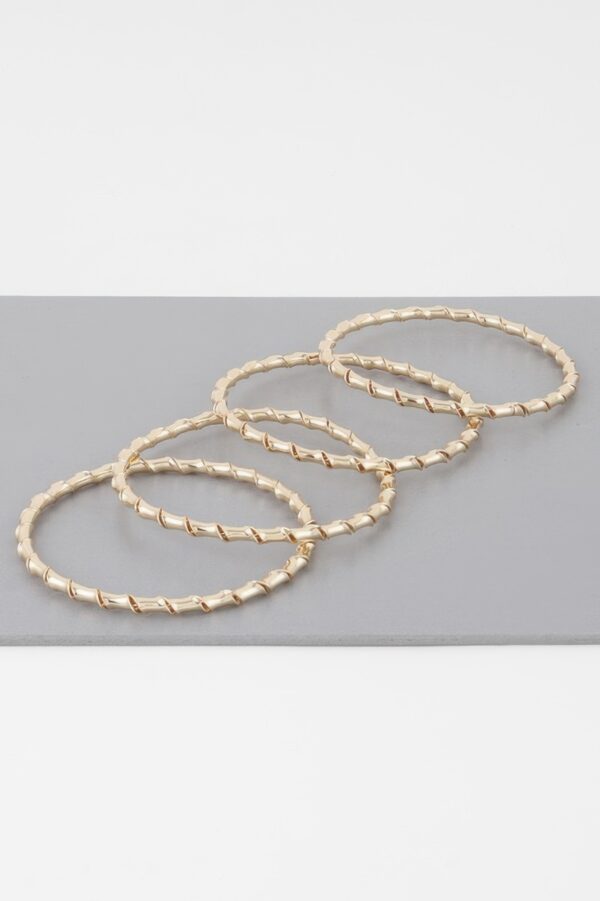Bamboo Twist Bracelet – Sculpted Metallic Slip-On