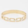 Ribbed Chain Clasp Bracelet – Polished Metallic