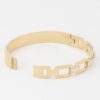 Ribbed Chain Clasp Bracelet – Polished Metallic