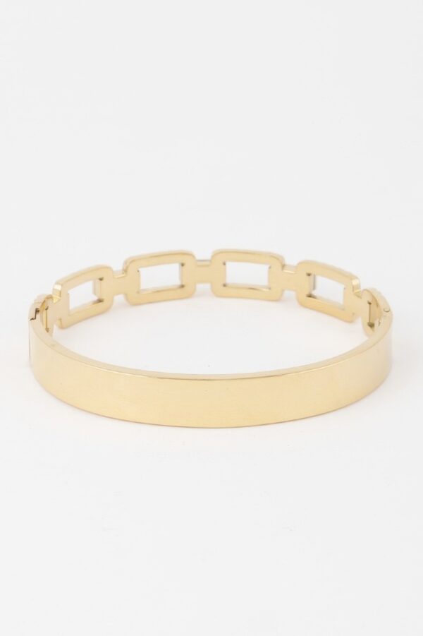 Ribbed Chain Clasp Bracelet – Polished Metallic