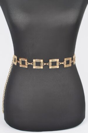 Square-Link Metal Chain Belt – Plus Size
