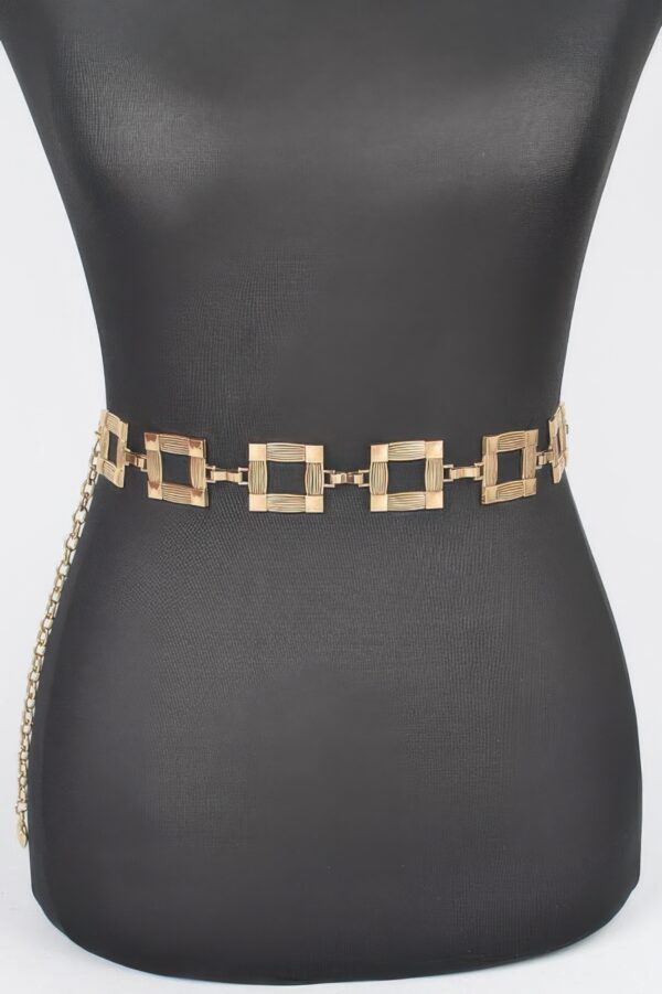 Square-Link Metal Chain Belt – Plus Size
