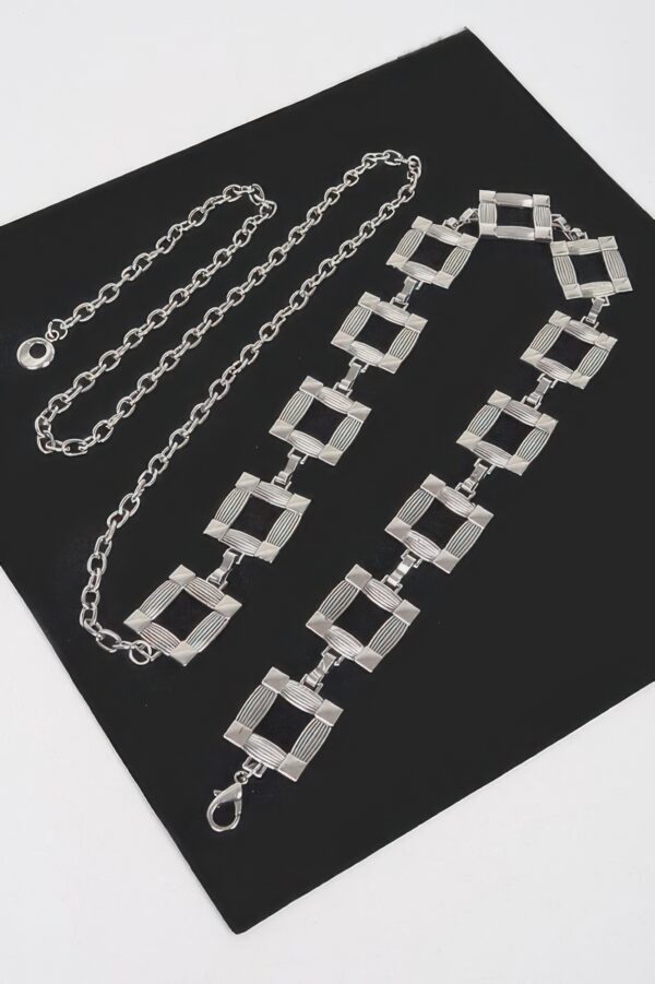Square-Link Metal Chain Belt – Plus Size