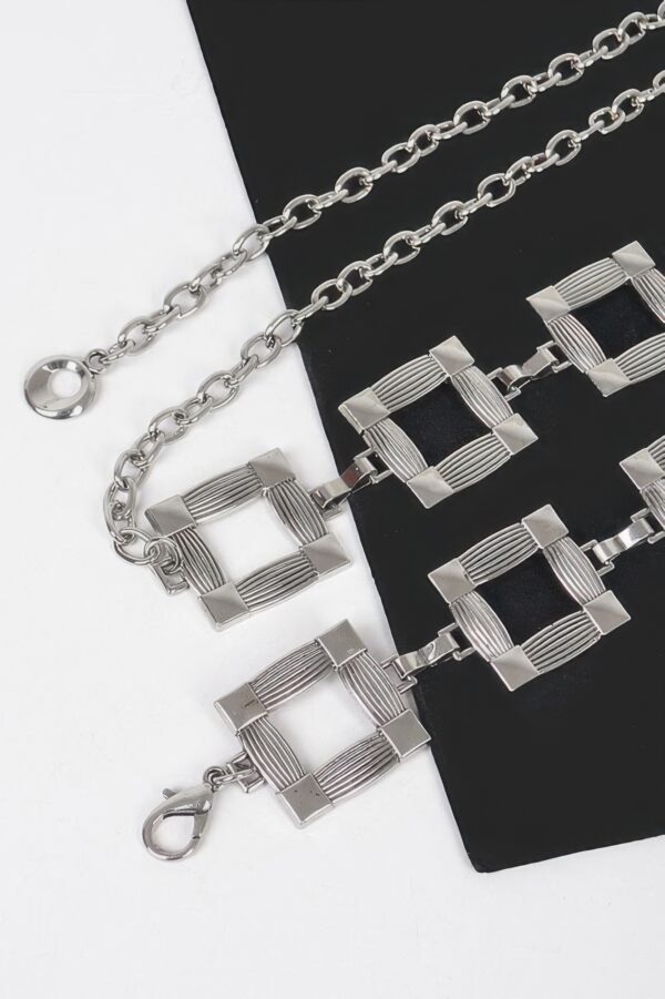 Square-Link Metal Chain Belt – Plus Size