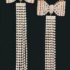 Rhinestone Bow Fringe Drop Earrings – Metallic Shine
