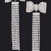 Rhinestone Bow Fringe Drop Earrings – Metallic Shine