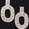 Rhinestone Drop Earrings – Polished Finish