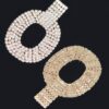 Rhinestone Drop Earrings – Polished Finish