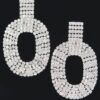 Rhinestone Drop Earrings – Polished Finish