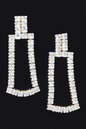 Sparkling Rhinestone Drop Earrings – 1 x 2.25 in