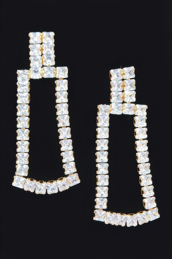 Sparkling Rhinestone Drop Earrings – 1 x 2.25 in