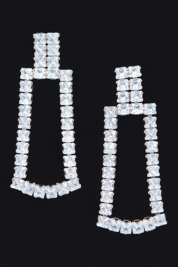 Sparkling Rhinestone Drop Earrings – 1 x 2.25 in