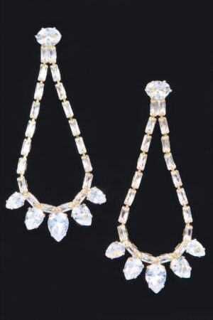 Rhinestone Drop Earrings – Cascading Sparkle