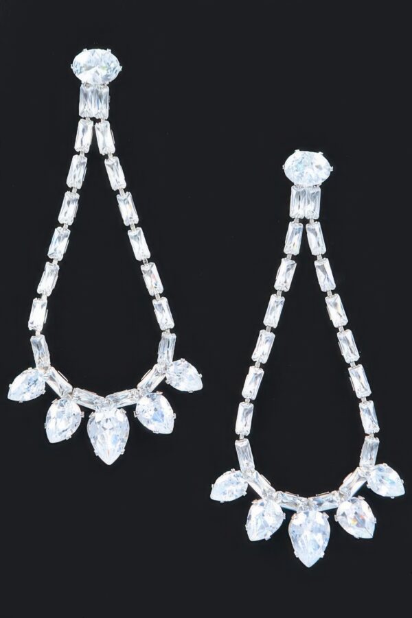 Rhinestone Drop Earrings – Cascading Sparkle