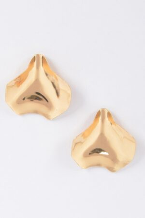 Hammered Metal Earrings – Polished Textured Finish