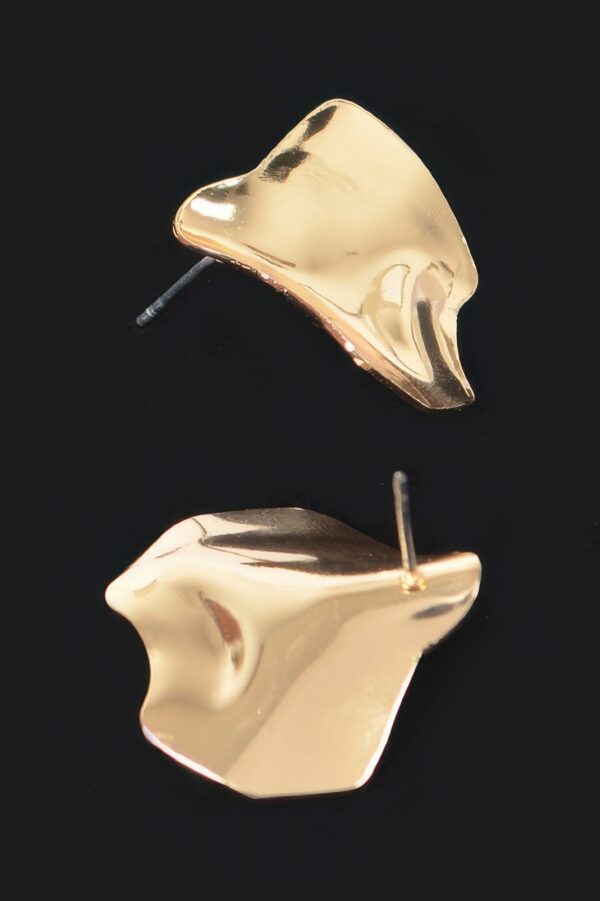 Hammered Metal Earrings – Polished Textured Finish
