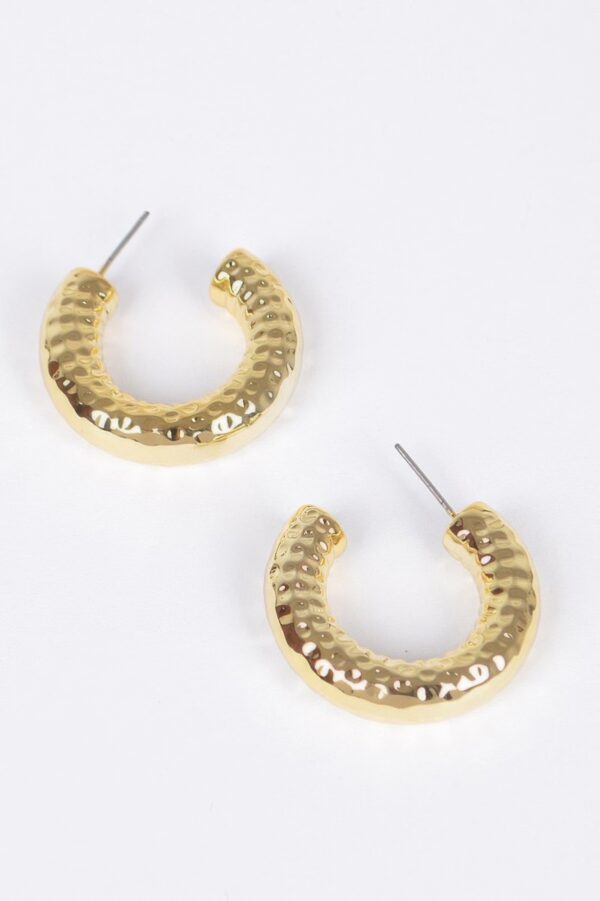CCB Sleek Hoop Earrings – Glossy 1.15in Round