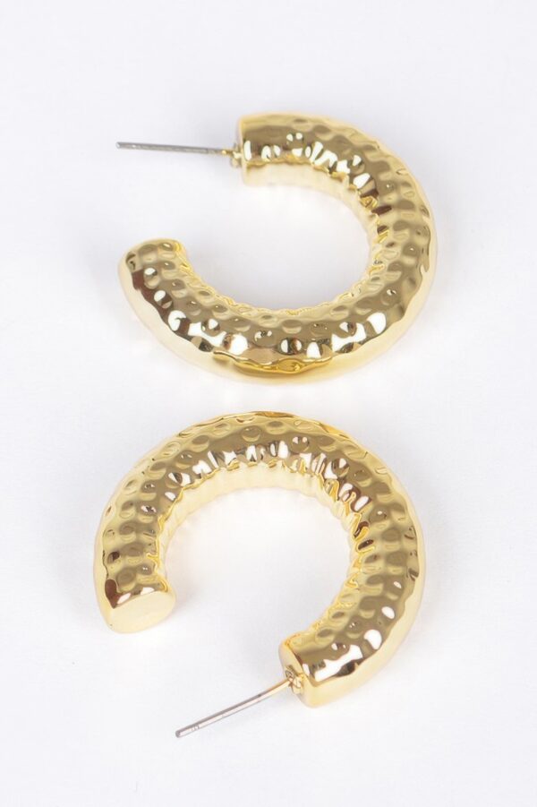 CCB Sleek Hoop Earrings – Glossy 1.15in Round