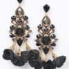 Multi Rhinestone Flower Drop Earrings – Party Glam